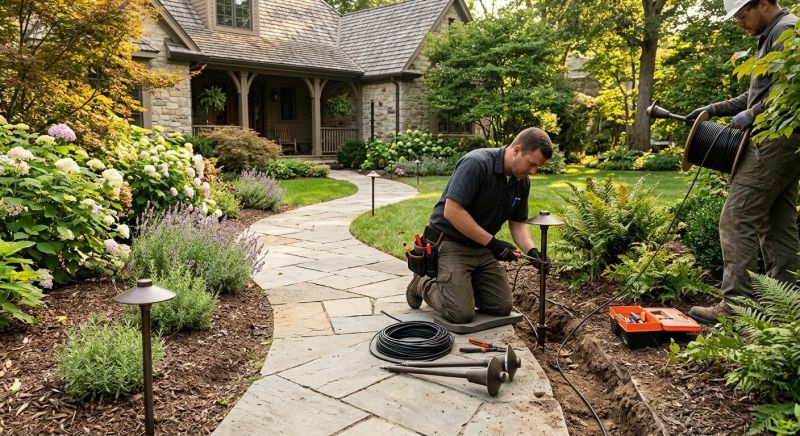Walkway Lighting Installation in Olathe, KS